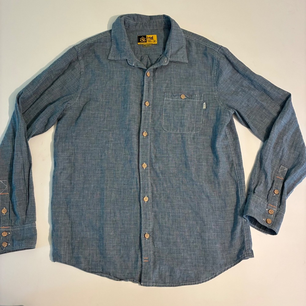 i-tal Eco Friendly Collective Mens Med Hemp Organic Cotton Limited Button Down